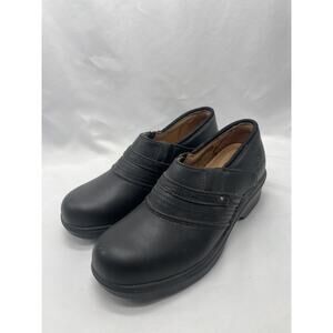Women's Ariat Steel Toe Safety Clogs Black Leather Slip On Shoes 36121 - 8 B